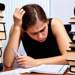 **Image Prompt:** A determined student surrounded by CFA study materials (books, notes, practice exams). They are looking at a mock exam result with a mix of frustration and resolve. Emphasize the importance of self-assessment and understanding one's strengths and weaknesses. The overall tone should be motivational and slightly stressed, reflecting the challenge of the CFA exam. Include a clock in the image to highlight the time management aspect.
