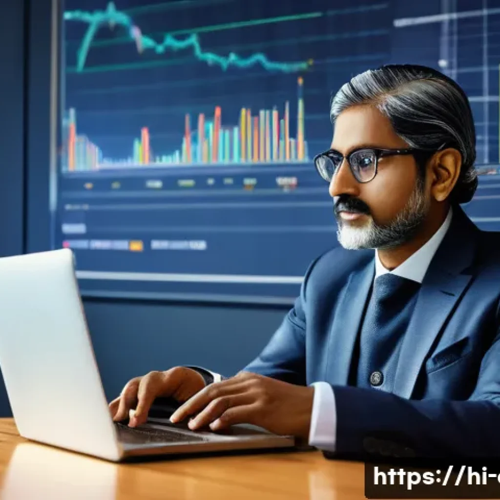 CFA와 지속 가능한 투자 전략 - A modern Indian investor in traditional attire sitting at a desk with a laptop and smartphone, analy...