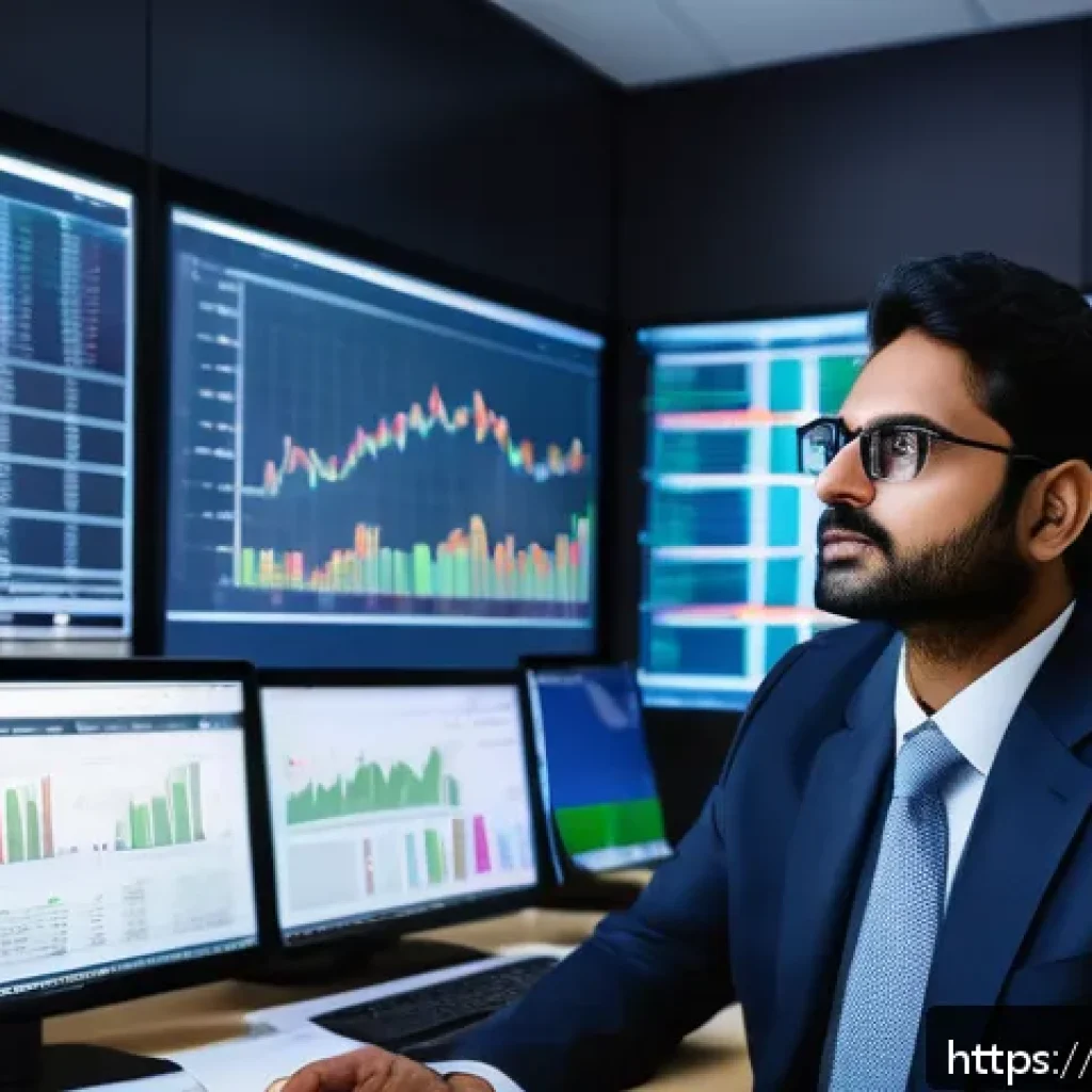 금융투자분석사의 목표 설정 방법 - A professional Indian financial analyst in a modern office setting, wearing formal business attire, ...