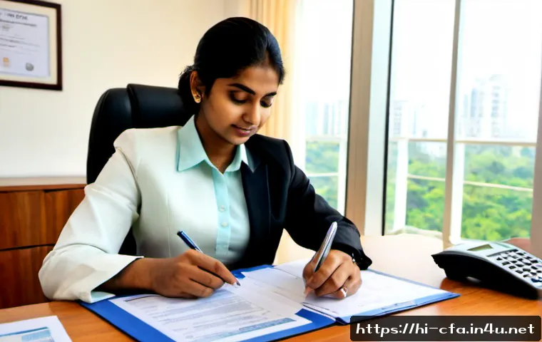 CFA 인증 기관과 역할 - Photorealistic financial certification concept, a confident Indian investment professional in formal...